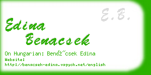 edina benacsek business card